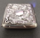 19th Century Chinese Repousse Silver Cigarette Case  With Embossed Dragon birds