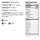 Canadian Hulled Hemp Seeds  hearts  - Kosher - By Food To Live