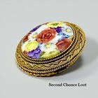 Max Factor    floral Fresco    Vintage Compact     Creme Puff Translucent Powder  Full