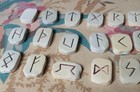 Runes Elder Fukhart Set Of 24   1 Blank  Vintage Silk Bag Included Free Shipping