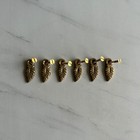 6pcs Vtg Brass Metal Small Leaf Turn Button Latch Cupboard Cabinet Drawer Door