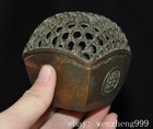 2 8 old China Ancient Dynasty Bronze Inscription Incense Burner Censer Statue