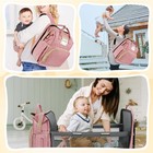 Large Pink Diaper Bag Backpack - Spacious Baby Essentials Storage