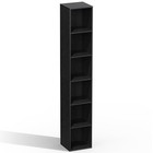 6 Cube Storage Organizer  Narrow Open Shelf Bookcase  Freestanding 6-cube Black