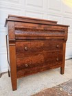 American Empire Flame Mahogany Step Back Chest Of Drawers Circa 1800s