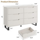 Modern 6 Drawers Large Dresser Storage Cabinet Wooden Bedroom Chest Of Drawers