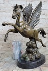 Handmade Mythical Greek Pegasus Bronze Sculpture Statue Flying Horse Figurine Nr