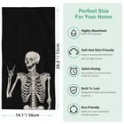 Hand Towels For Bathroom Set Of 2 rock And Roll Skeleton Bath Towels Art Deco   