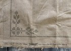 Vintage Home Needle Craft Creations Tablecloth Stamped Linen Cross Stitch 54x54