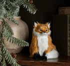 Ragon House 4  Sitting Fur Fox Figurine Ornament Plush New With Tag
