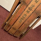 Vintage Speed King Racer Wooden Snow Sled Antique 50    Red Green Metal Midcentury