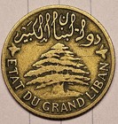 1925 Lebanon 5 Piastres Ship  b 