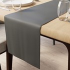  Faux Leather Table Runner   Size 12 x94  With 0 7mm Thick   12x94 In Dark Grey