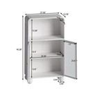 Vinsetto 45 28  Freestanding Storage Cabinet With Glass Door  White