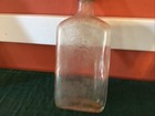 Rare Antique Embossed Glass Old Quaker Moonshine Federal Law Forbids Bottle