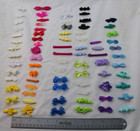 Vintage Plastic Children   s Barrettes Lot Of 78 Snap Tight Bows Animals Goody