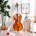 4 4 Full Size Acoustic Cello Set For Beginners - Basswood  Bow  Bag   Rosin