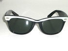 Vintage B l Ray Ban Pearl Striped Trim Street Neat G15 Wayfarer 5022 Sunglasses
