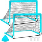 Kids Soccer Net For Backyard Portable Soccer Goal 3x4ft Pop Turquoise-100x80x80