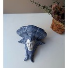 Vintage Estrela De Conimbriga Portuguese Pottery Wall Shelf Sconce Angel Cherub