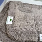 Radiant Bathroom 3 Rug Set 20x20  17 X 24 21 X 34 Color Linen 100  Cotton