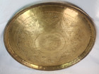 Vintage Large Handcrafted Round Brass Tray With Floral Motifs 18 5x18 5