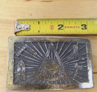 Free Mason Masonic Fraternal Past Master Belt Buckle Ser    869 Made In Usa