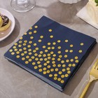 Joy Akkess 100pcs Blue Party Napkins Gold Dot Cocktail Paper Napkins Beverage
