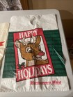 Vtg Montgomery Ward Happy Holidays Christmas Rudolph Reindeer Plastic Bag Lot