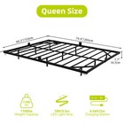 Queen Size Floating Led Bed Frame Metal Platform Steel Slats W  Charging Station