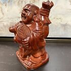 Carved  Wood Happy Laughing Buddha Statue  6   Chinese    