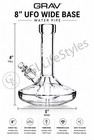 Grav   Ufo 8  Inch Small Wide Base Water Pipe Bong Glass Hookah  Thick Glass