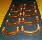 Vtg Bakelite Art Deco  Drawer Pulls Faux Tortoise Marbled Cabinet Handles Set 10