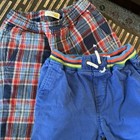 Boden Boys Blue Pants Drawstring Elastic Waistband Plaid Lot 2 - Us Boys 9yrs