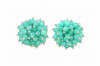 Handcrafted Gemstone Bead Cluster Stud Earrings 925 Sterling Silver
