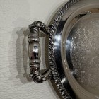 Vintage National Silver On Copper Oval Serving Tray Handles Ornate 20 
