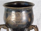Antique 1912 German American Bowling League Silverplate Urn Cup Trophy 7 1 4 