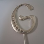Silver Monogram G Cake Topper Bling Rhinestone Letter Decor Wedding Party Glam