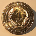 2021 Turkey - Turkiye 1 Kurus Dog Bimetallic Commemorative Coin Bu