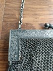 Antique German Silver Metal Mesh Purse As Is Fancy Scroll Work Marked 