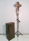 Vintage Funeral Standing Electric Crucifix Height Adjust Illuminated Cross Case