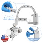 3 5x Dental Headband Binocular Loupes Surgical With 5w Led Head Light 2 Led