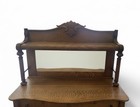 Antique Victorian Tiger Oak Sideboard Buffet With Beveled Mirror