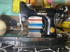 Vintage Singer Featherweight Sewing Machine Cat 3-120 With Pedal Works Great