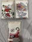 3 Vtg Holiday Felt Christmas Ornament Kits-santa  Ginger-bread House  Skate Nos