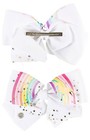 Jojo Siwa Large Hair Bow Rainbow With Unicorn And Stars Bling  new 