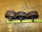 3 Antique vintage 4  Diameter Industrial Factory Cart Wheels Cast Iron W axles