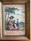 Antique French Educational Prints Set Of 4 Mid-19th Century Morality Art  Framed