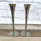 Solingen Germany Candlestick Holder 2pc Candle Set Holiday Table  Mcm Chrome Vtg