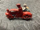 Vintage 1930s Hubly Cast Iron Red Cop  Police Motorcycle  And Rider